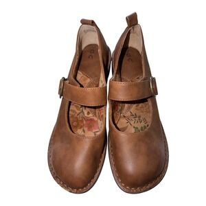 b.o.c. Born Concept Brown Mary Jane Clogs Buckle Strap Shoes BC0040406 Size 8M